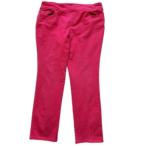 Intro Pink Pull On No Fly Hot Pink Skinny Jeans, Size 16W - Picture 1 of 9